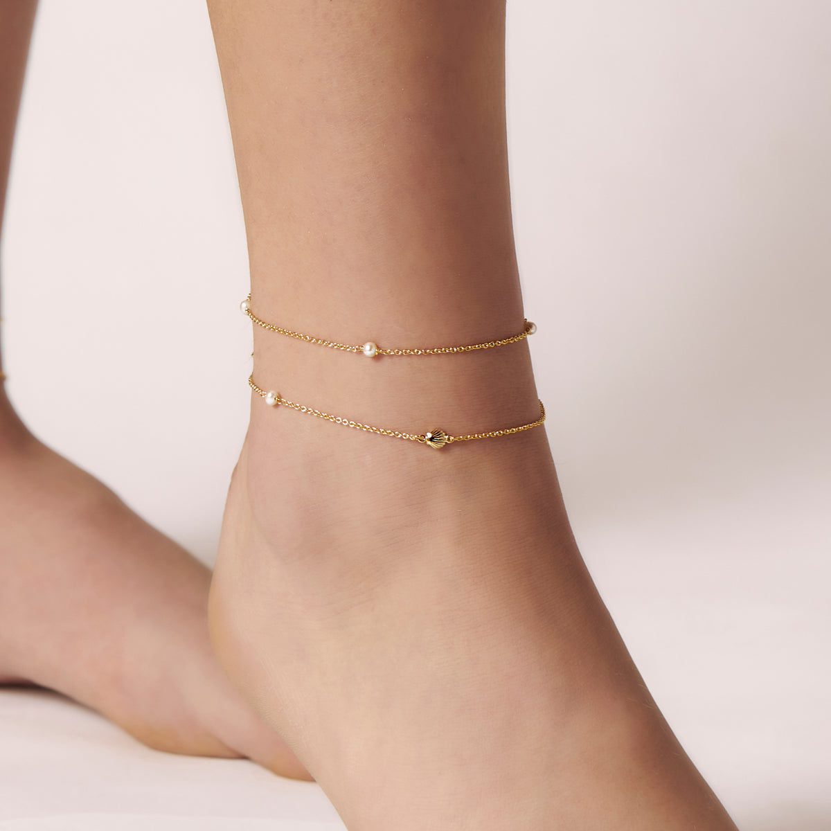Mermaid Tears Pearl Anklet Gold