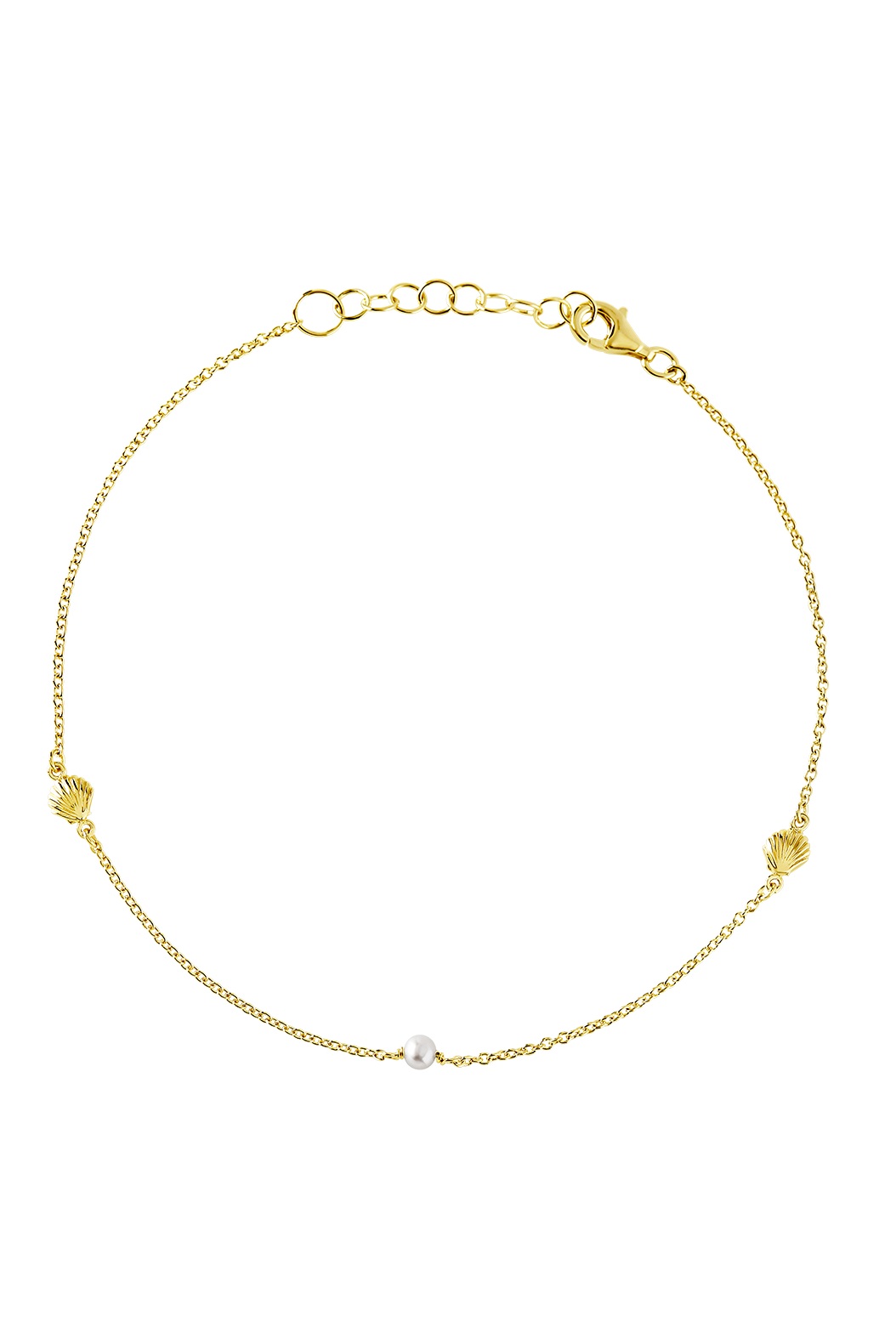 Oceanic Pearl Anklet Gold