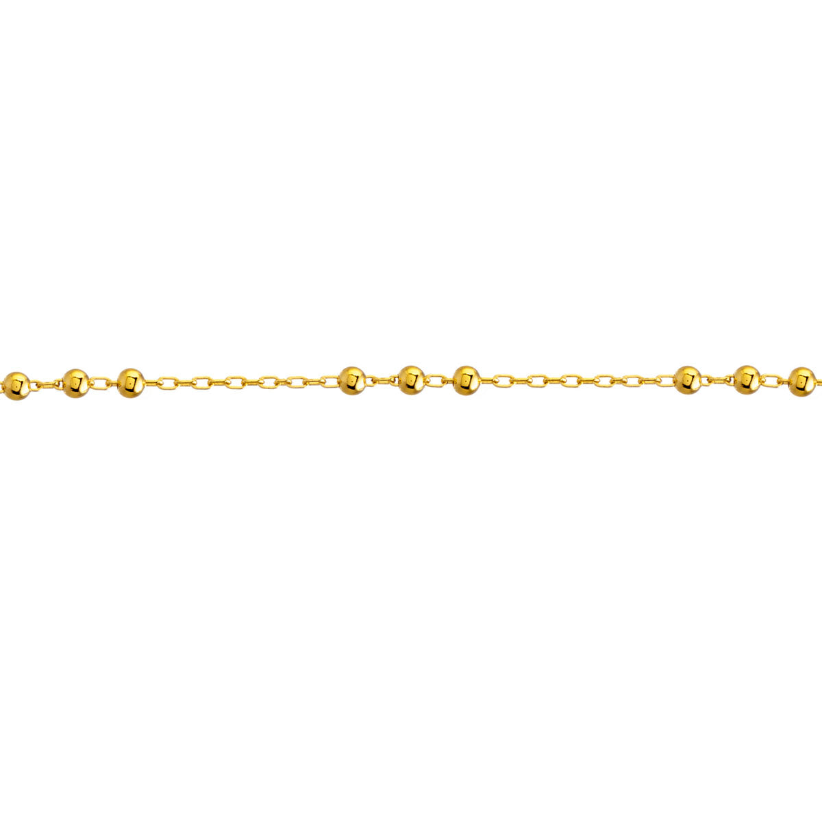 Beaded Chain Anklet Gold