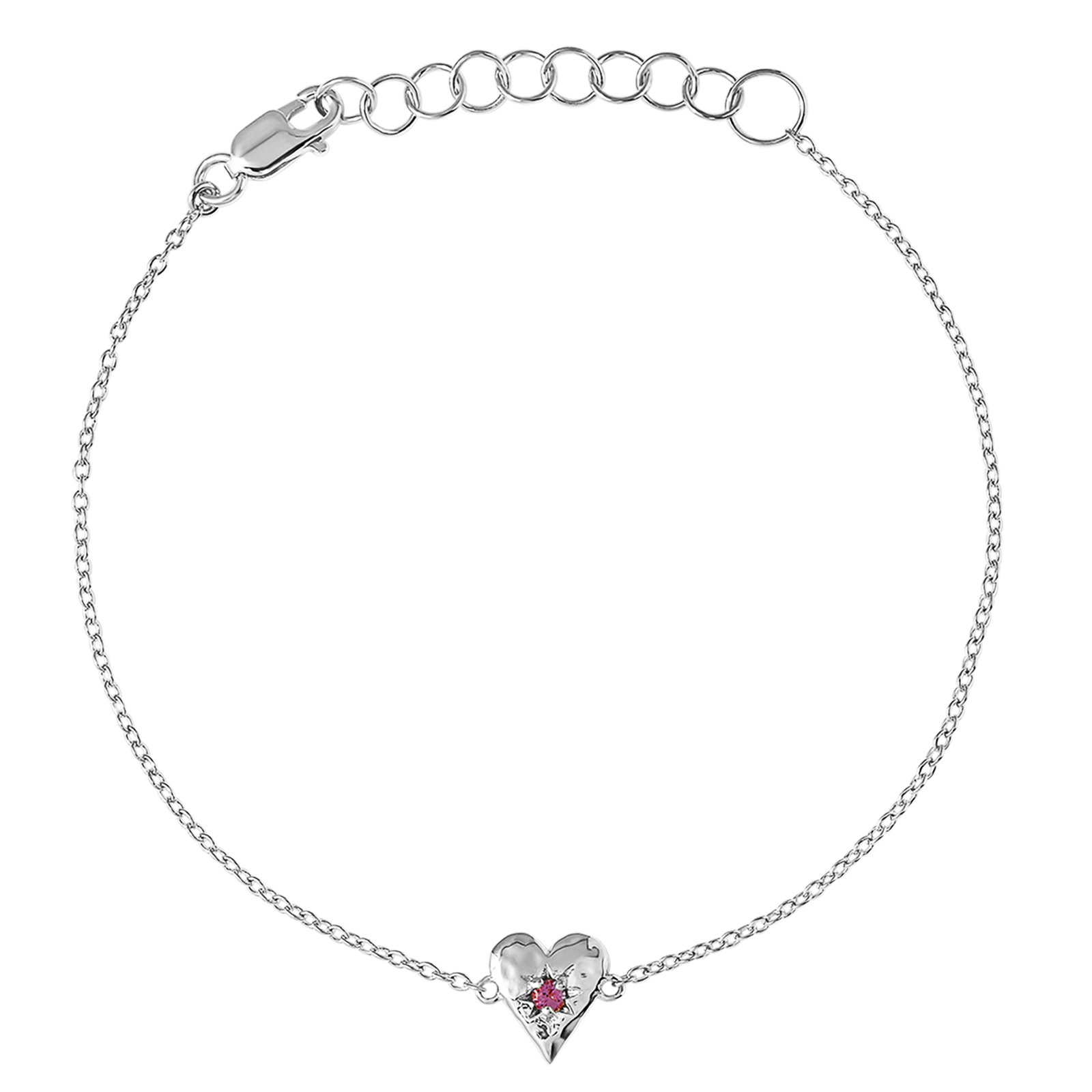 Love Heart Pink Tourmaline Bracelet
