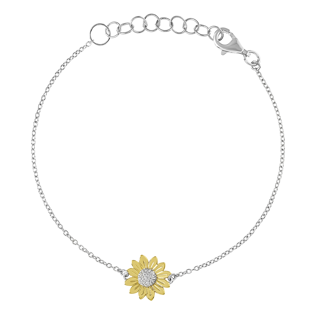 Blossoming Sunflower Two Tone Bracelet