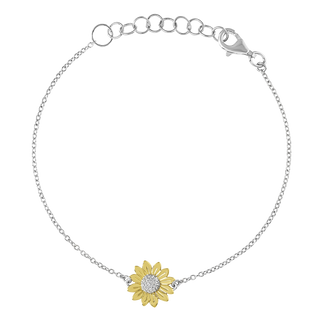 Blossoming Sunflower Two Tone Bracelet