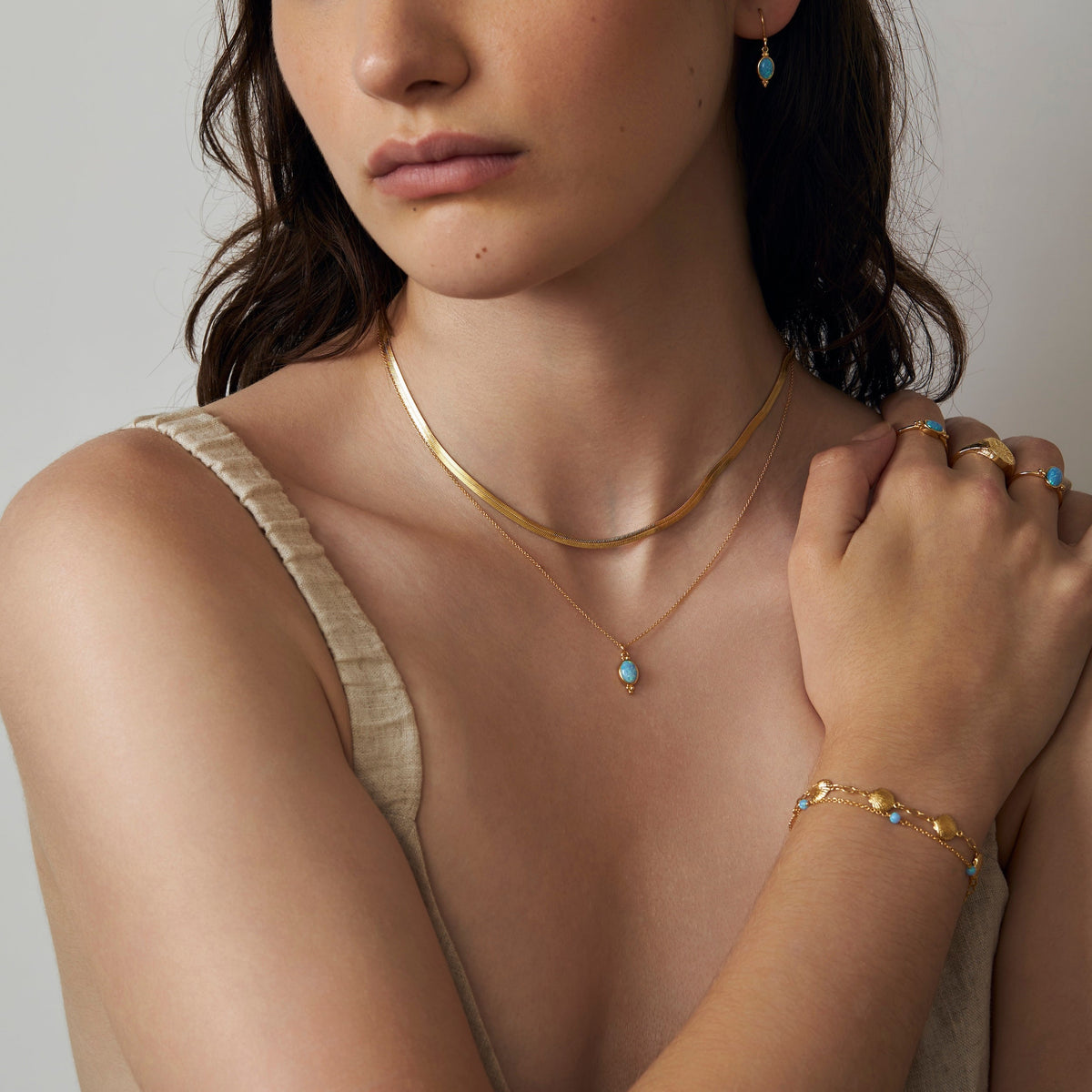 Mermaid Tears Opal Bracelet Gold