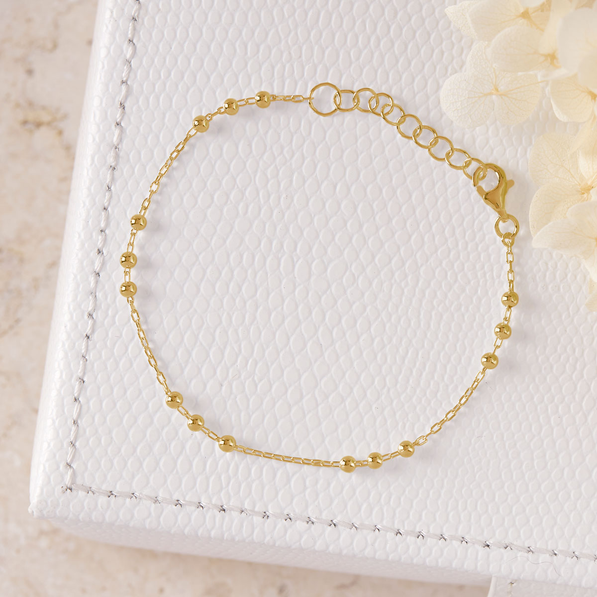 Beaded Chain Bracelet Gold