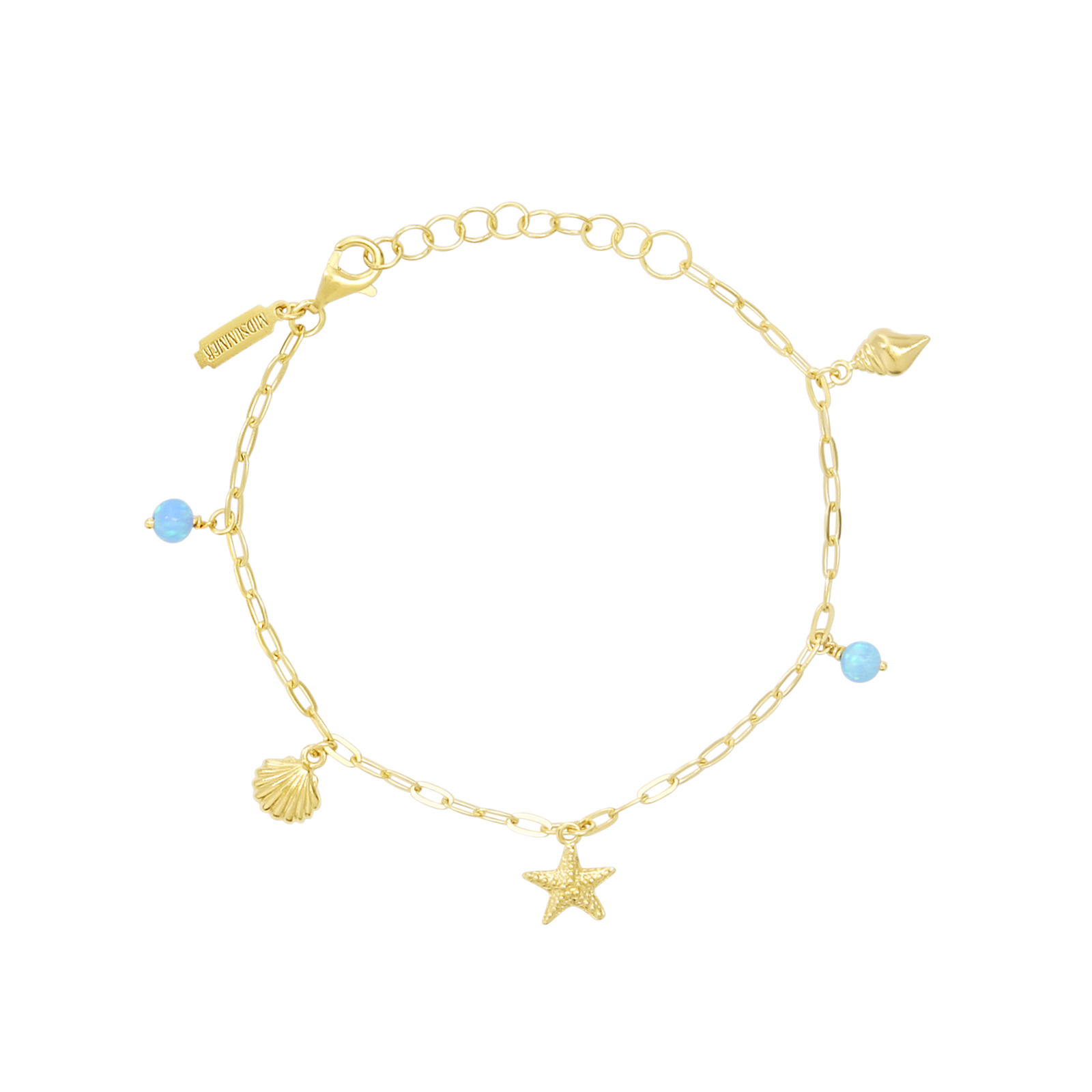 Oceanic Opal Charm Bracelet Gold