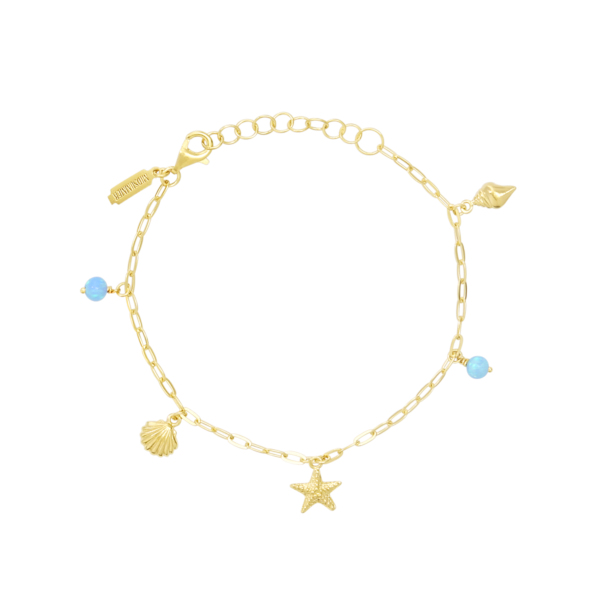 Oceanic Opal Charm Bracelet Gold
