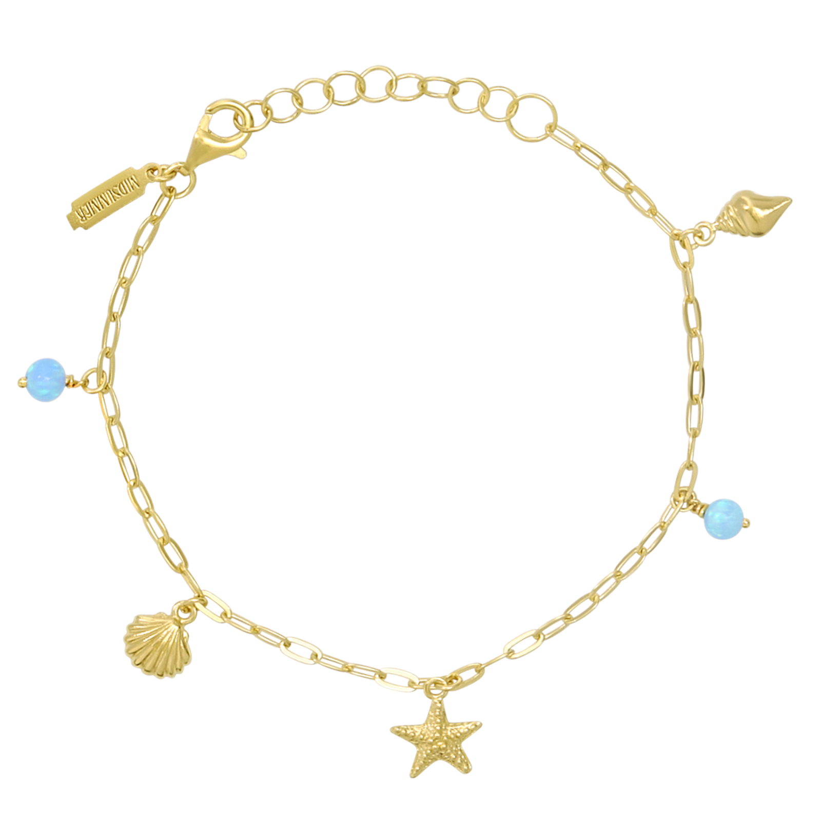 Oceanic Opal Charm Bracelet Gold