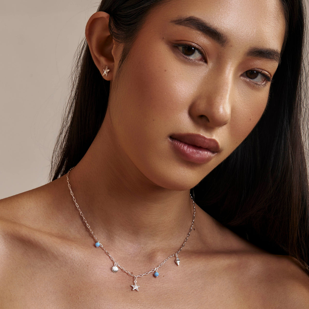 Oceanic Charm Azure Opal Necklace