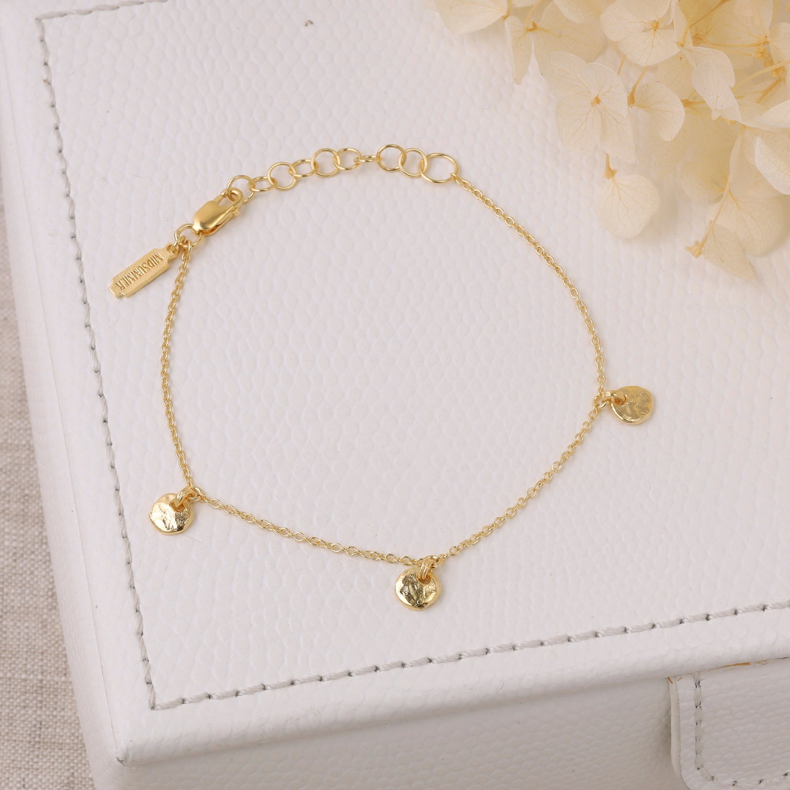 Organic Disc Bracelet Gold