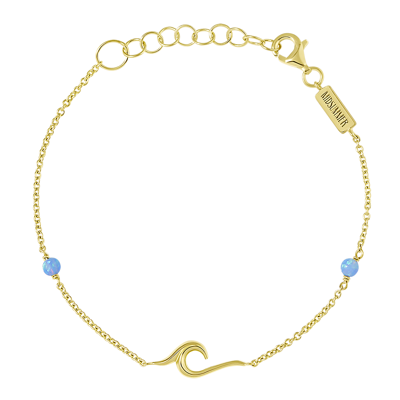 Surf Wave Azure Opal Bracelet Gold