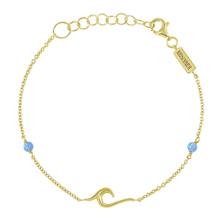 Surf Wave Azure Opal Bracelet Gold