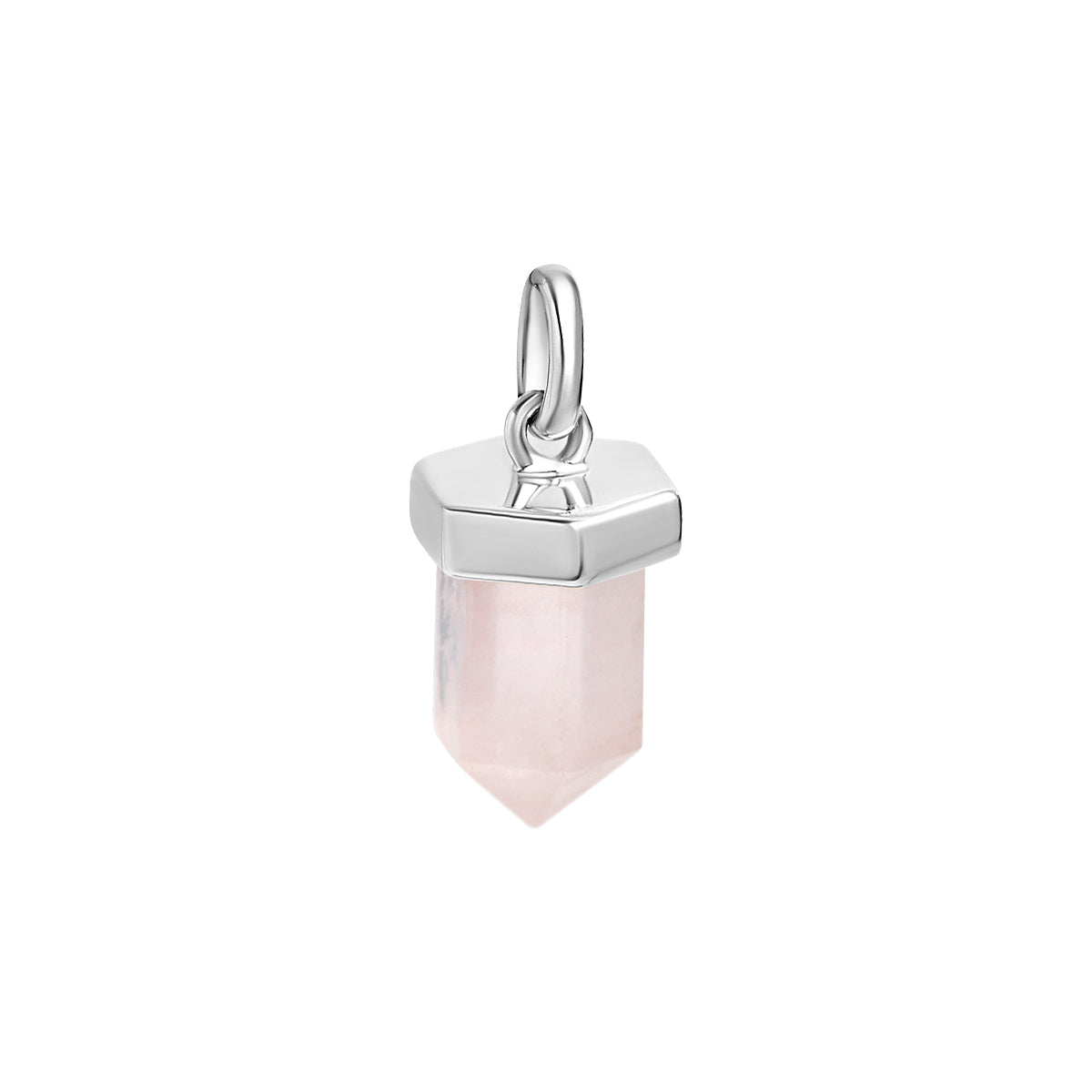 Dainty Drop Rose Quartz Crystal Charm