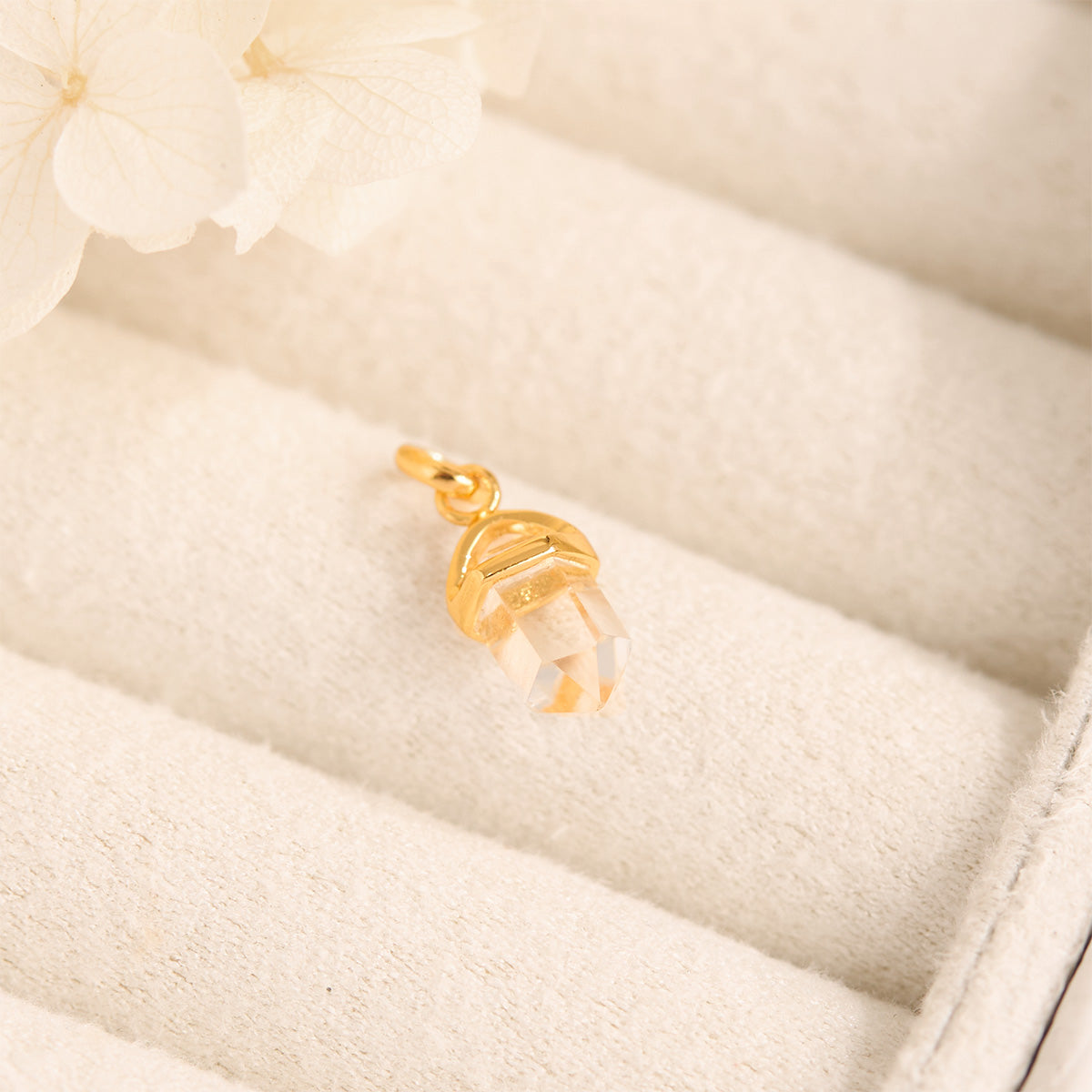 Dainty Empress Crystal Gold Charm