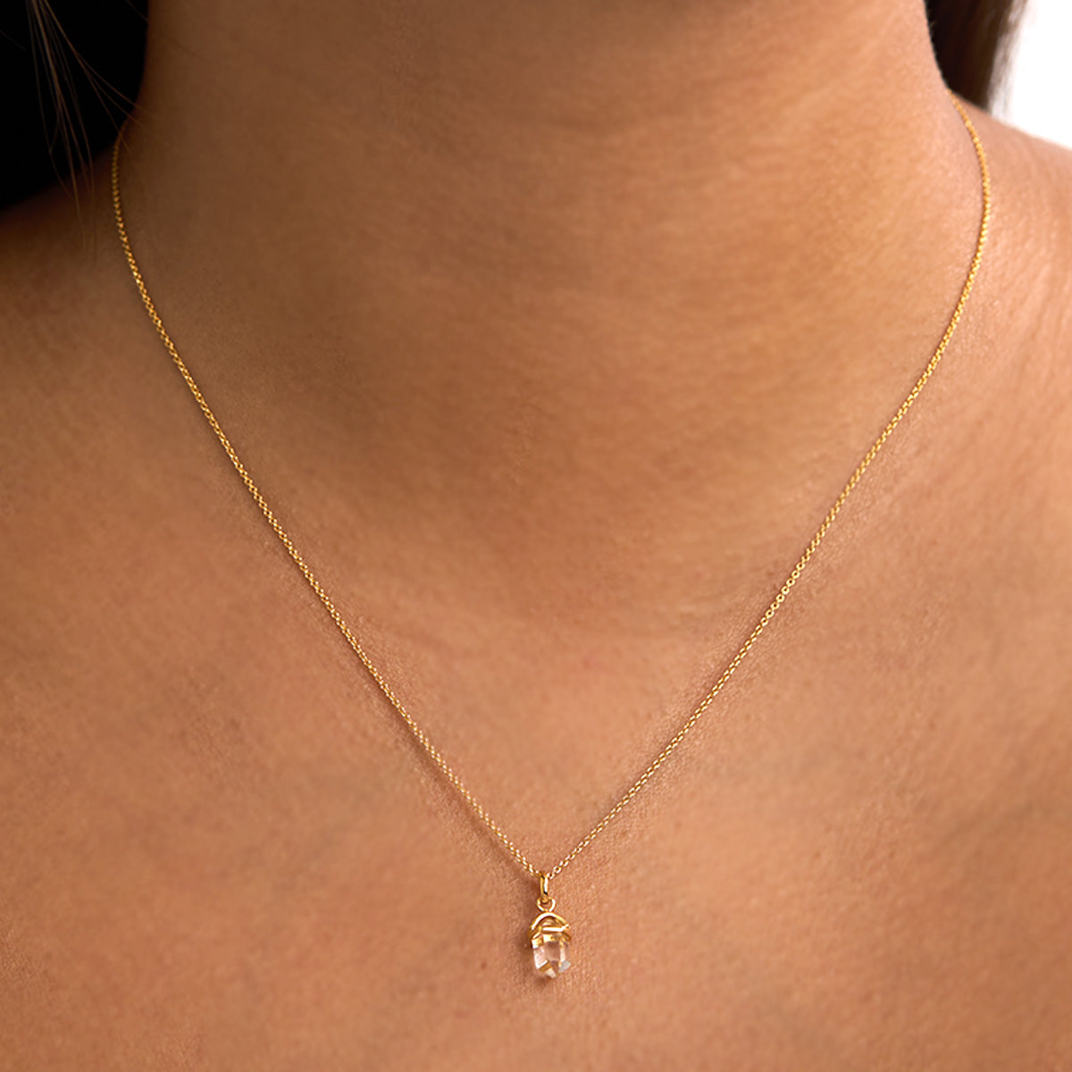 Dainty Empress Crystal Gold Charm