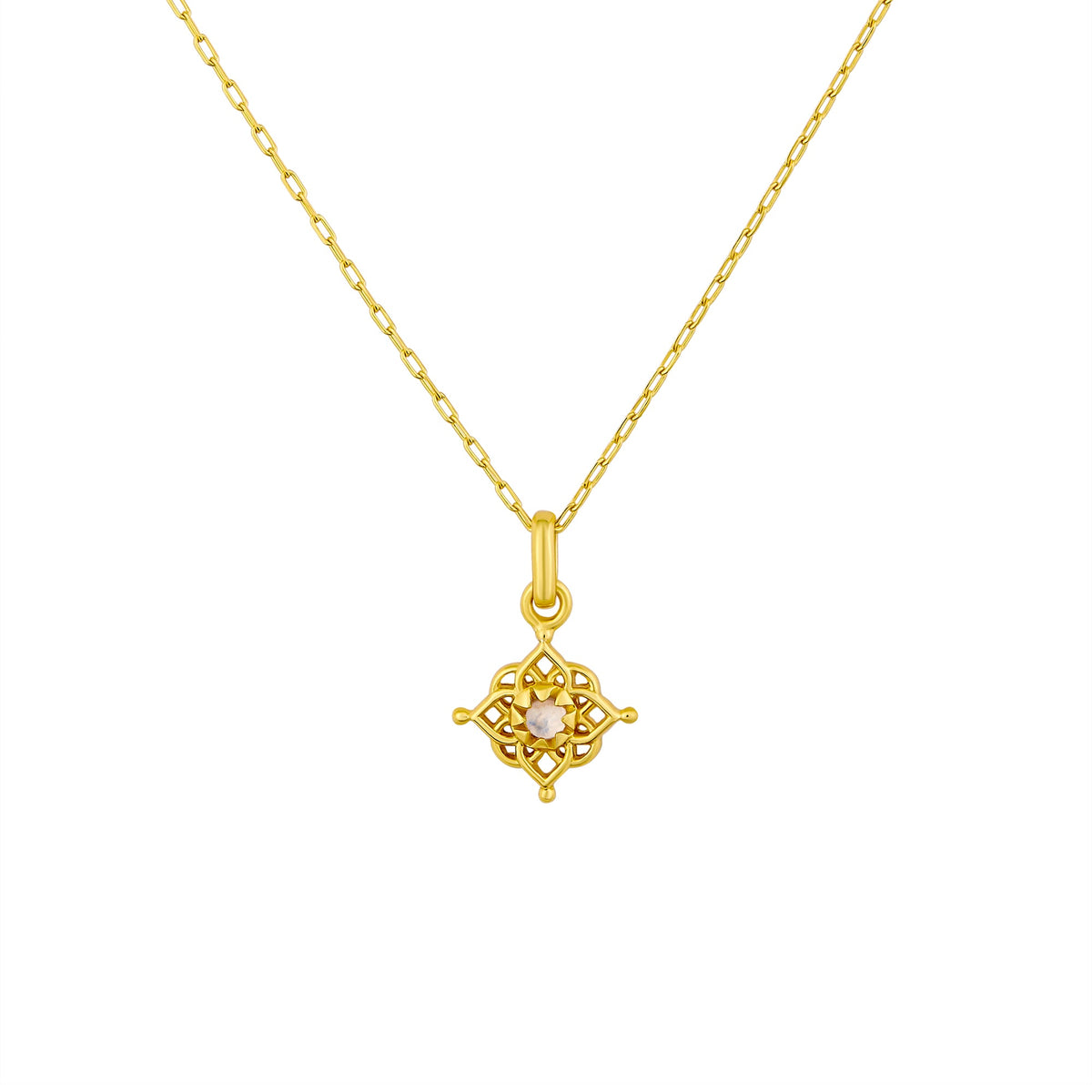 Elemental Moonstone Gold Neck Charm
