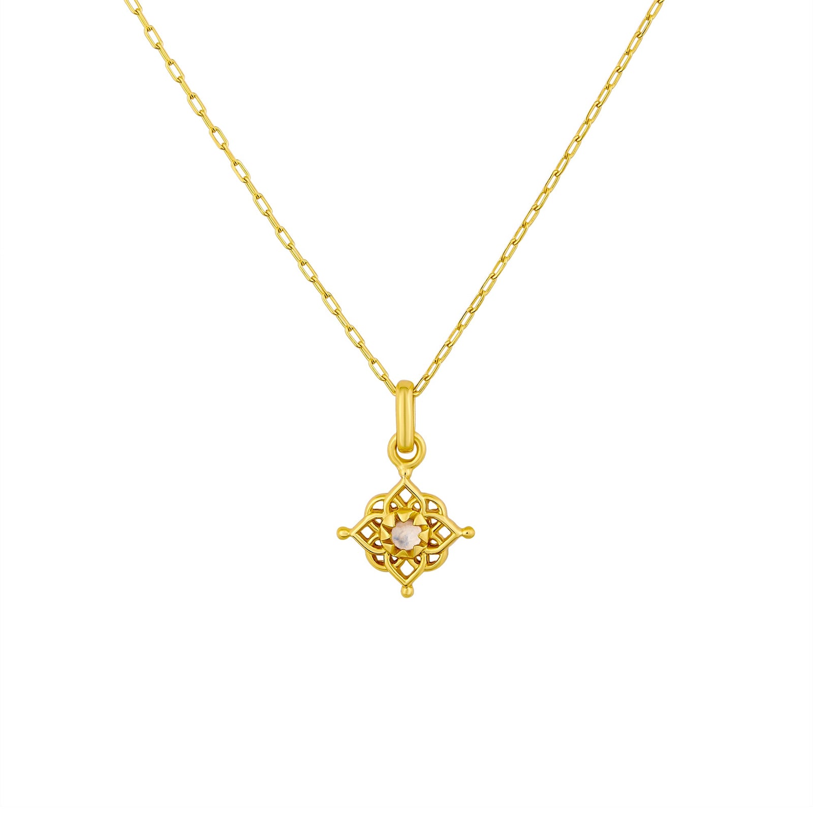 Elemental Moonstone Gold Neck Charm