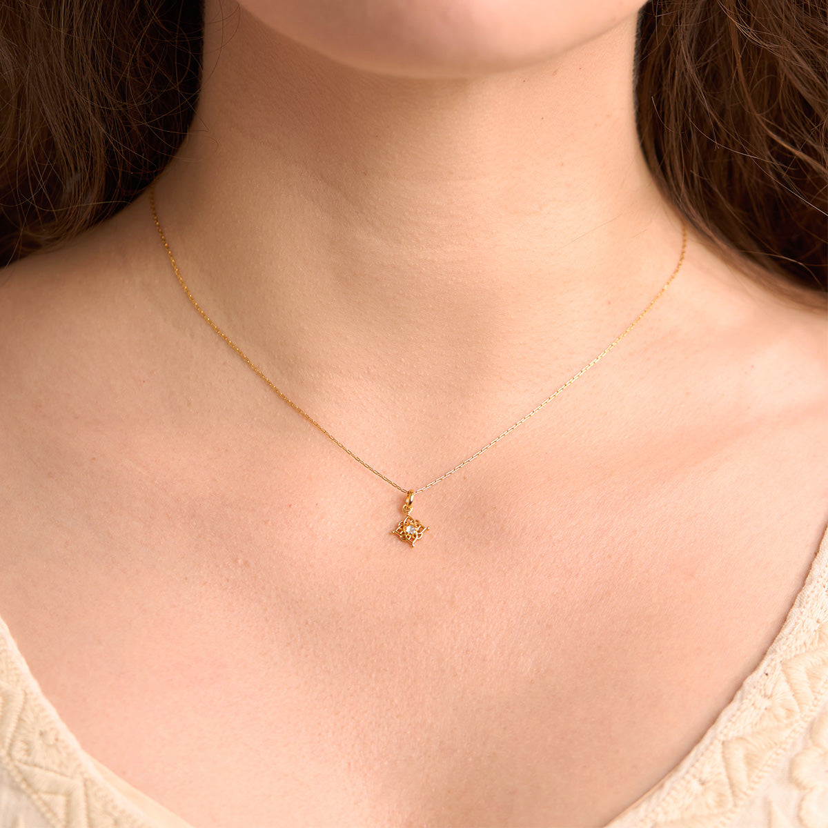 Elemental Moonstone Gold Neck Charm