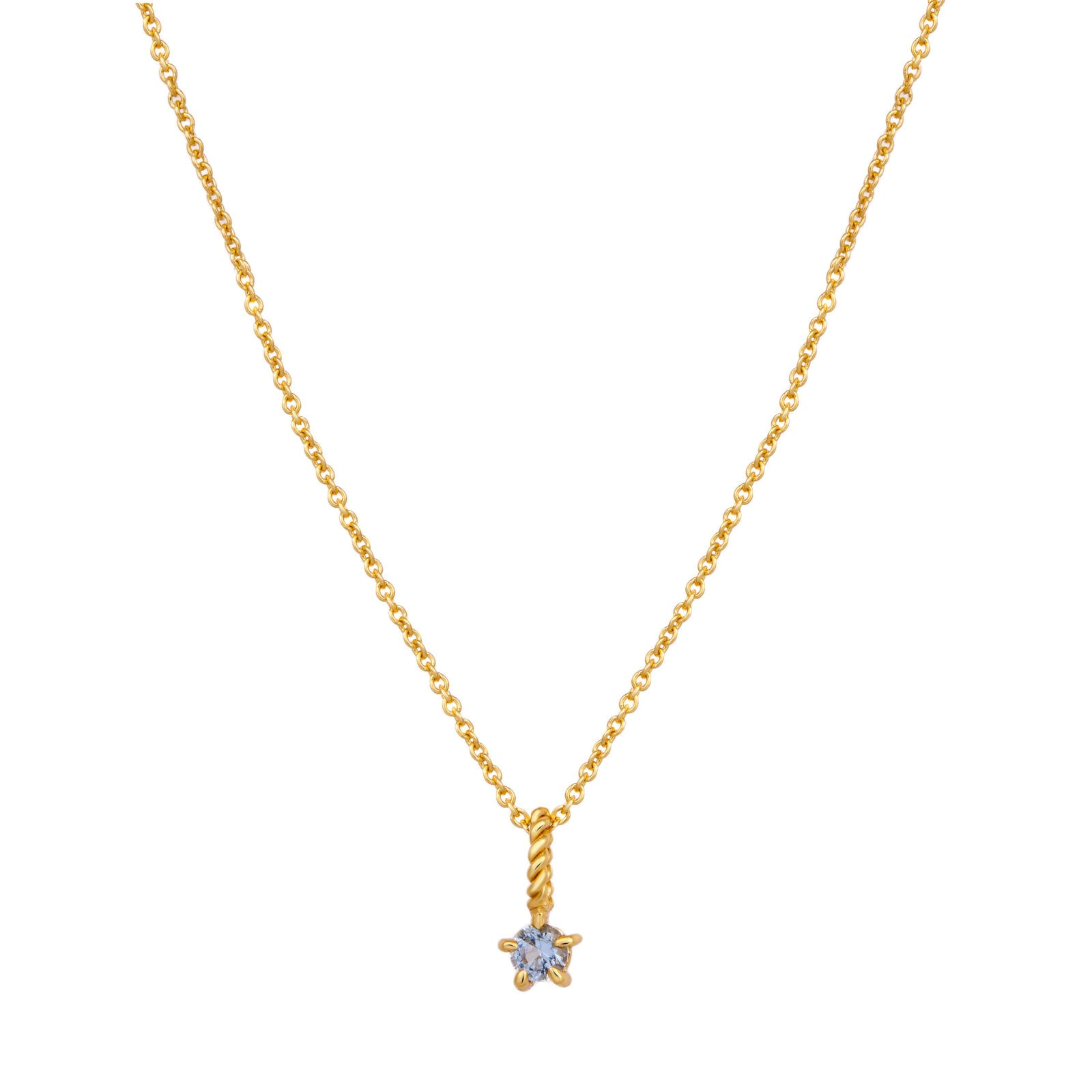 Blue Topaz Birthstone Gold Neck Charm