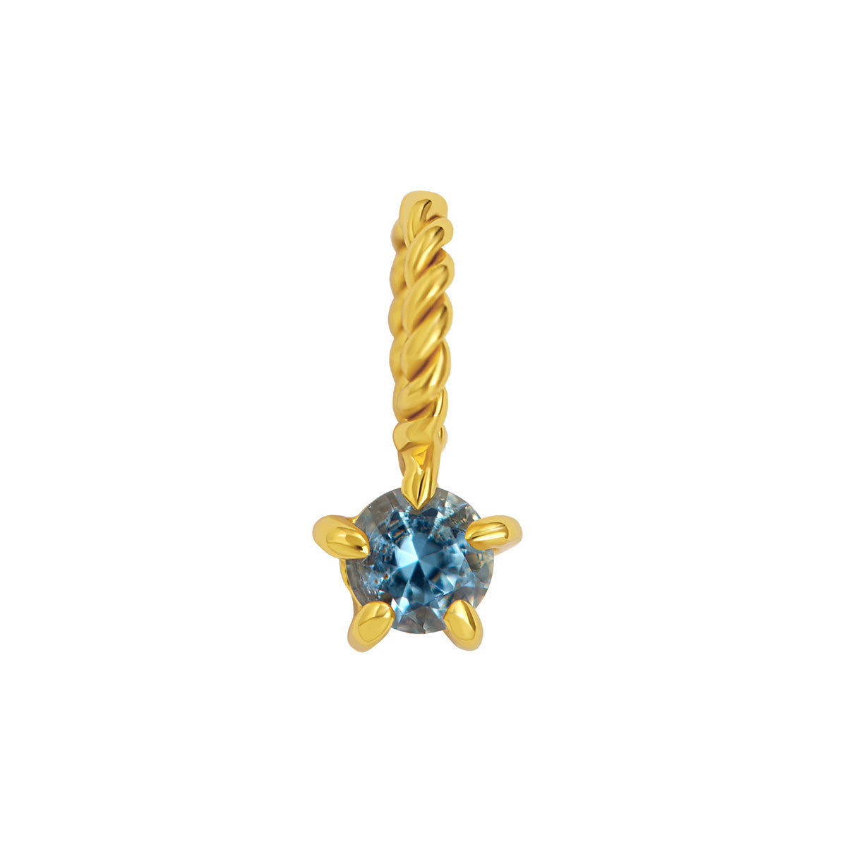Blue Topaz Birthstone Gold Neck Charm