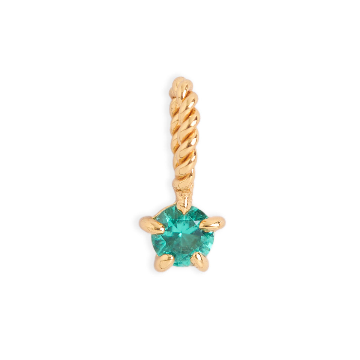 Emerald Birthstone Gold Neck Charm