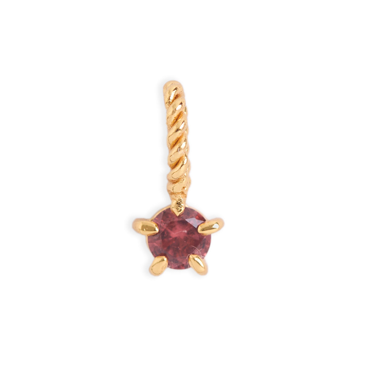 Garnet Birthstone Gold Neck Charm