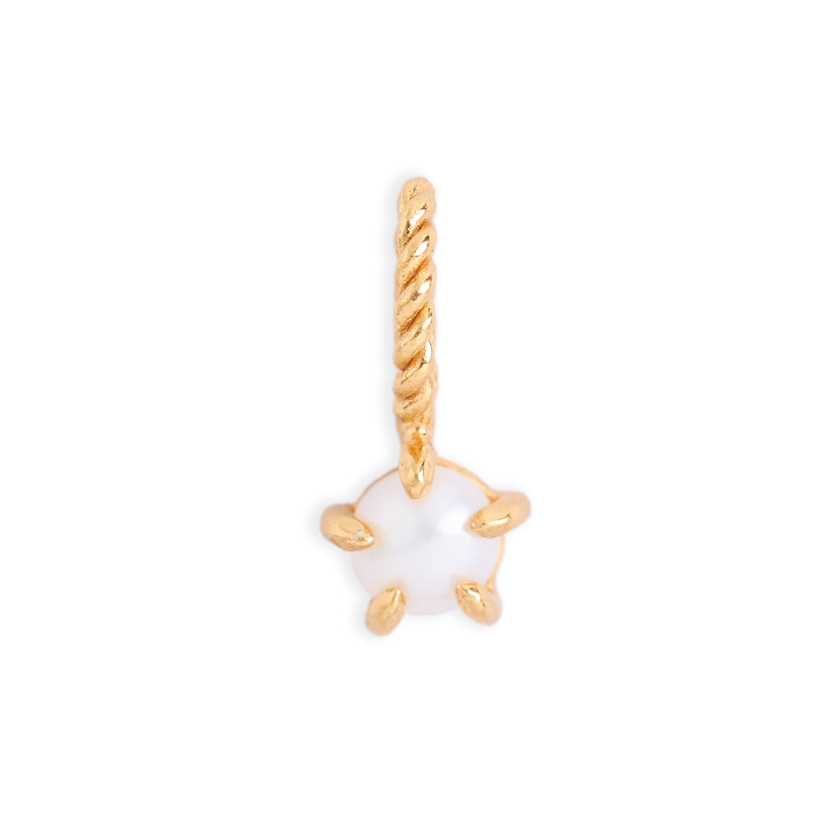 Pearl Birthstone Gold Neck Charm