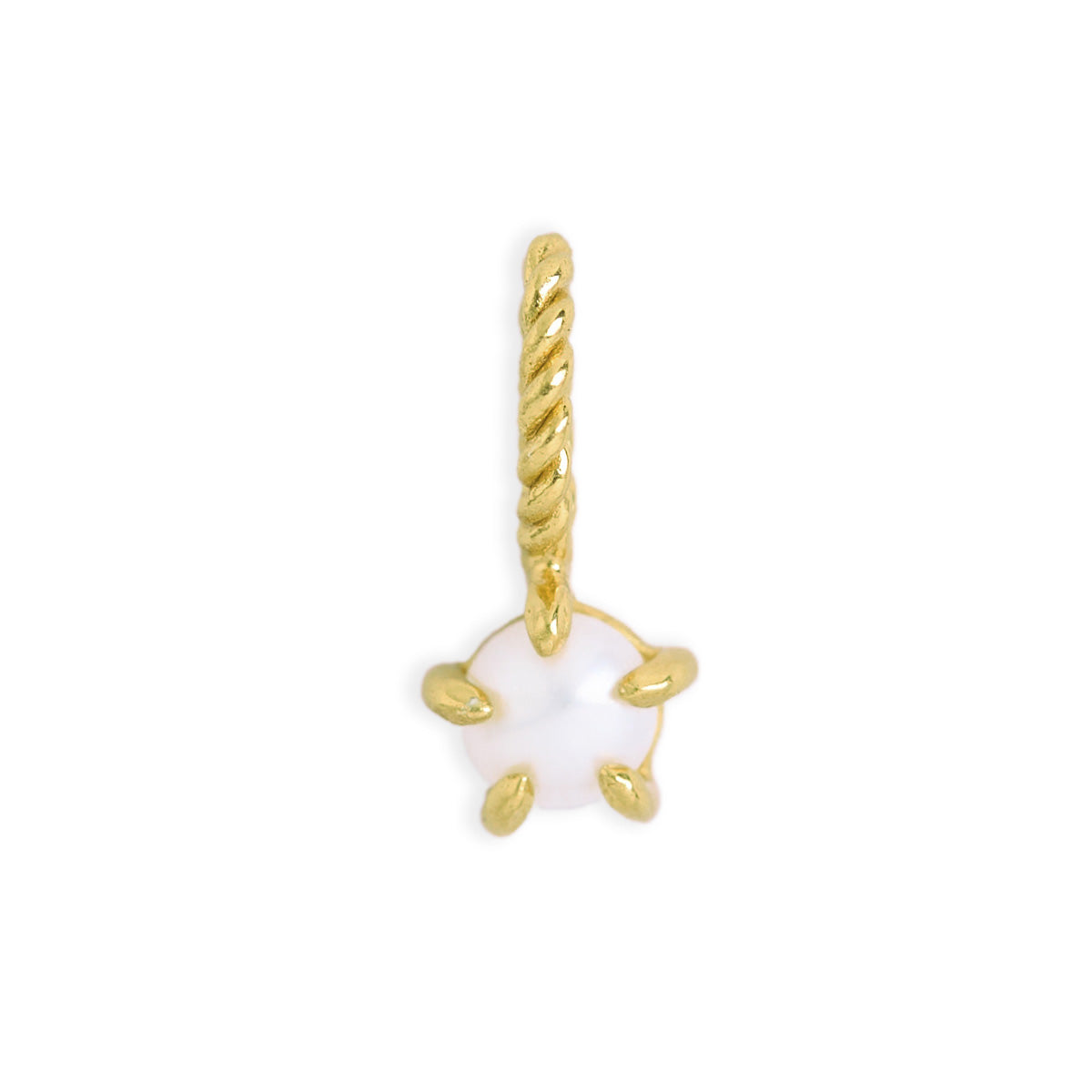 Pearl Birthstone Gold Neck Charm
