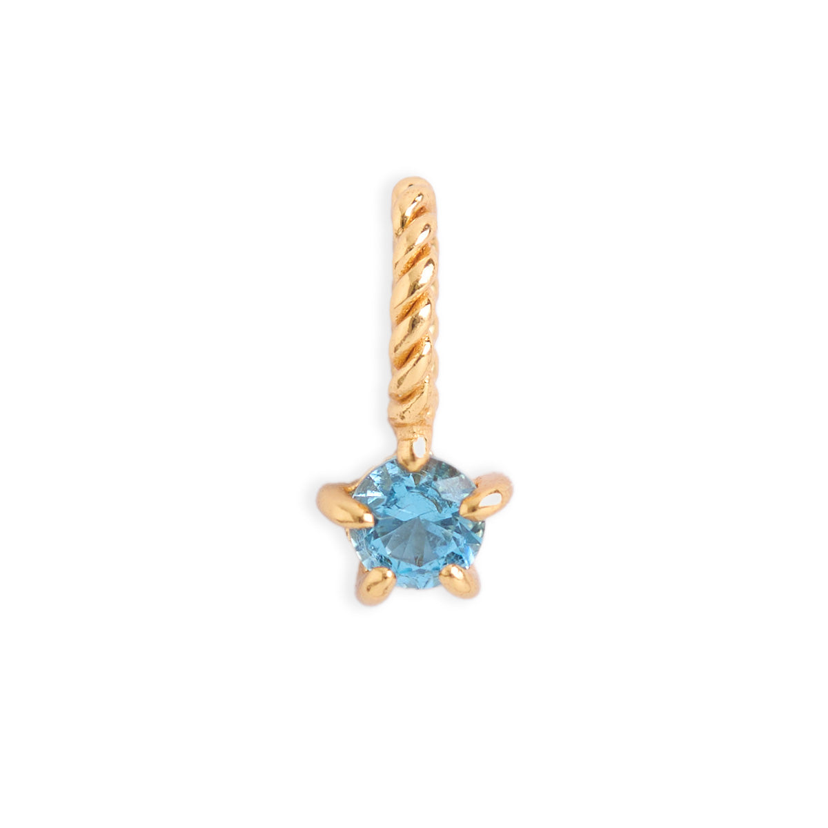 Aquamarine Birthstone Gold Neck Charm