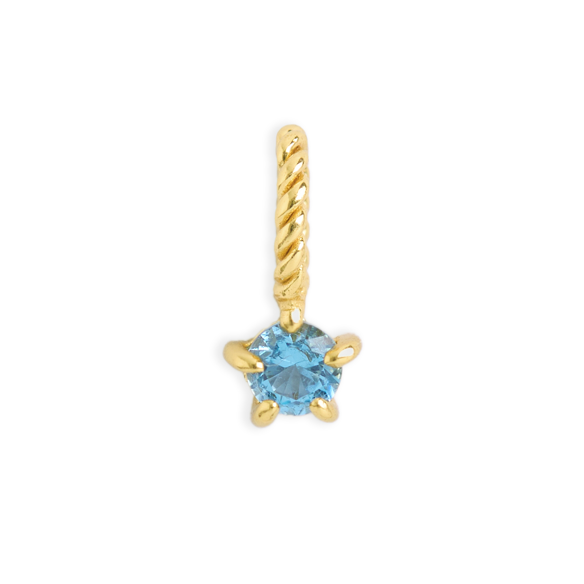 Aquamarine Birthstone Gold Neck Charm