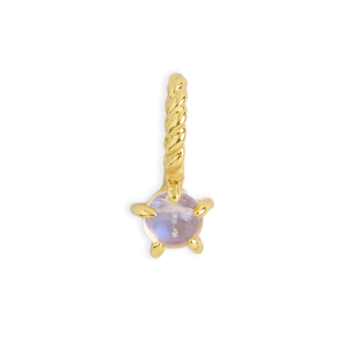 Rainbow Moonstone Birthstone Gold Neck Charm