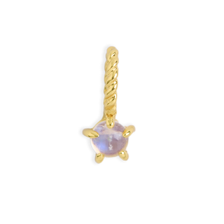 Rainbow Moonstone Birthstone Gold Neck Charm