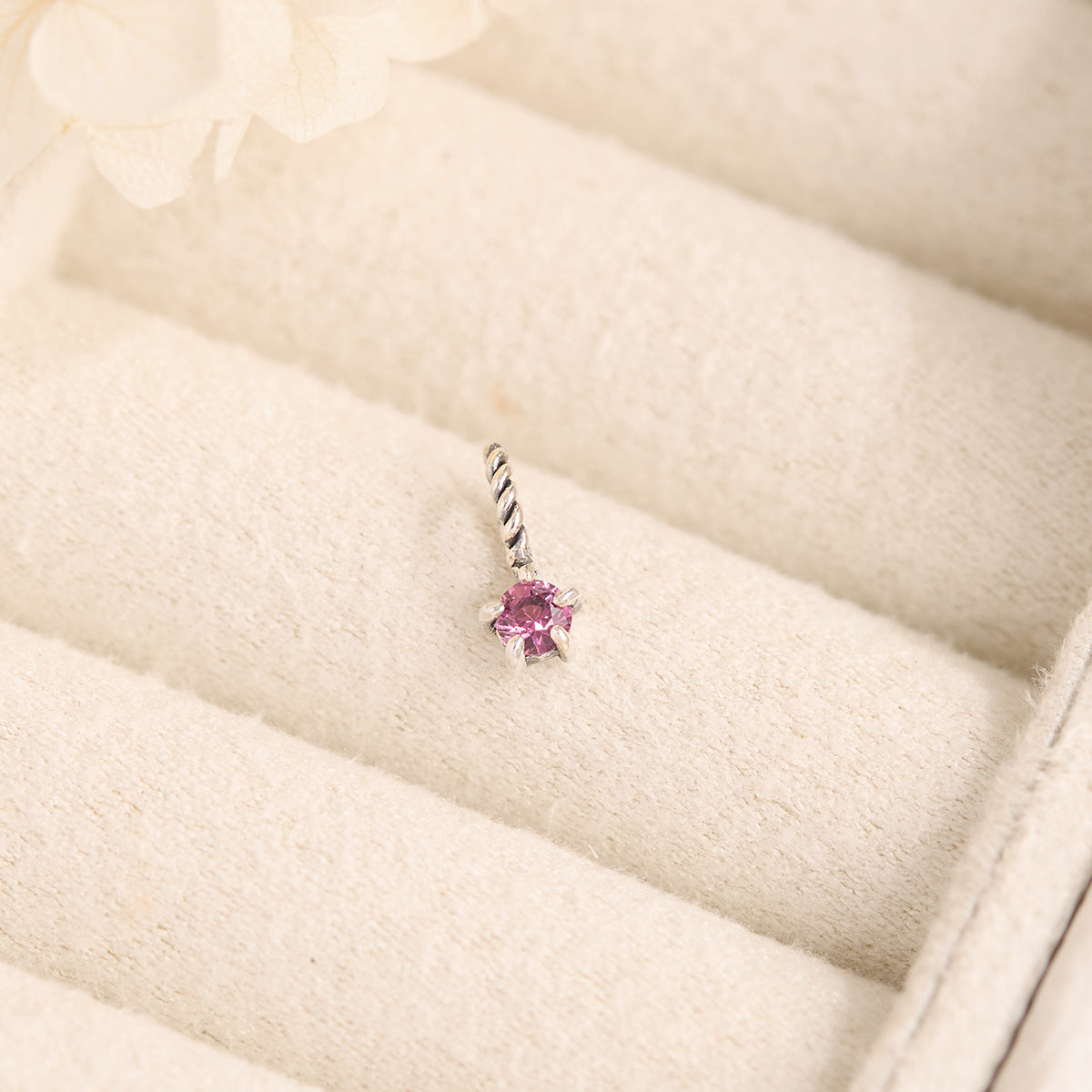 Pink Tourmaline Birthstone Neck Charm