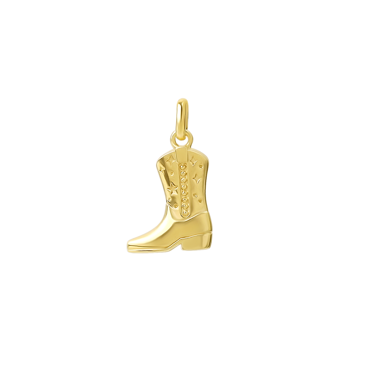 Cowgirl Boot Neck Charm Gold