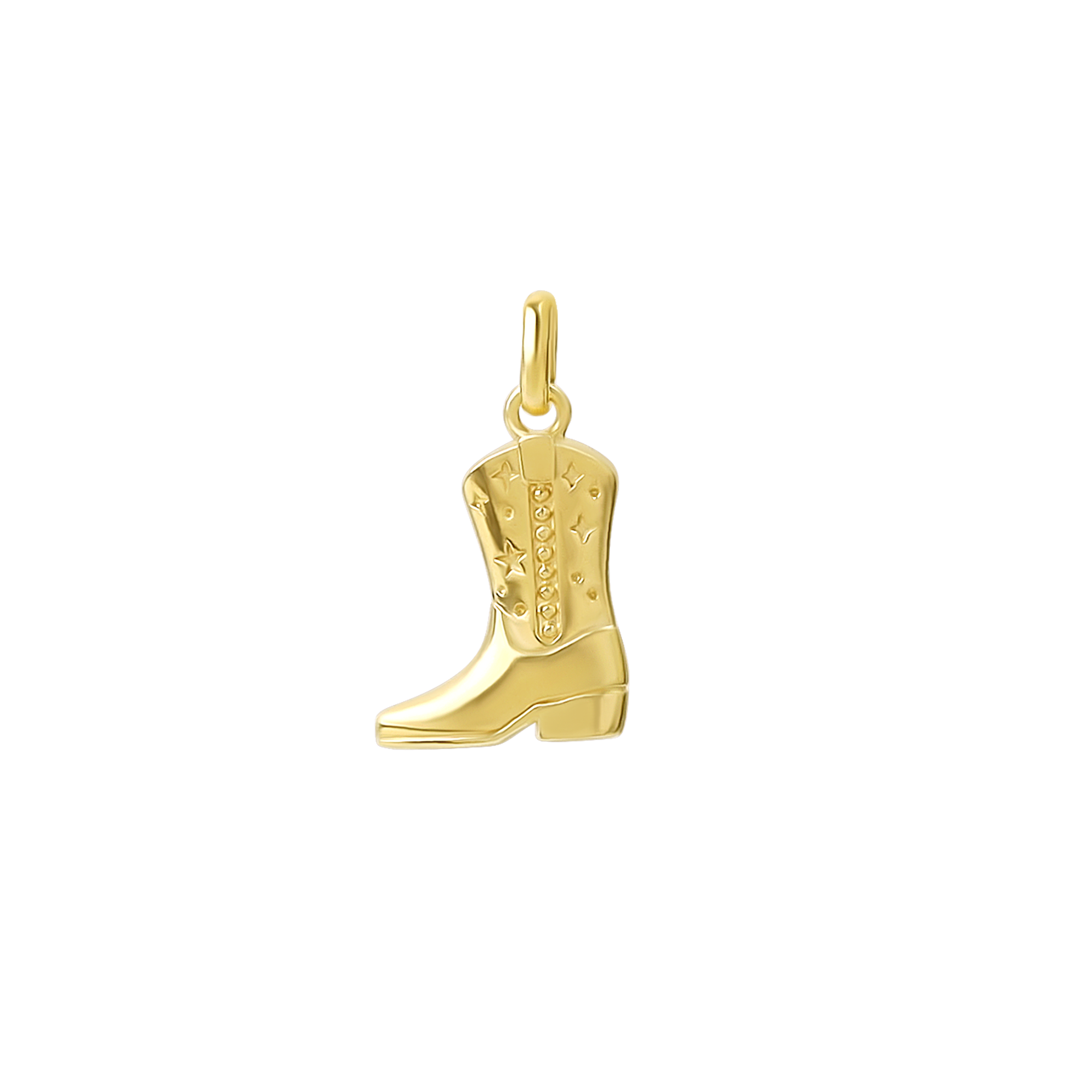 Cowgirl Boot Neck Charm Gold