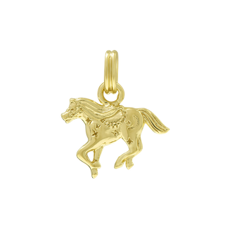 Celestial Horse Neck Charm Gold