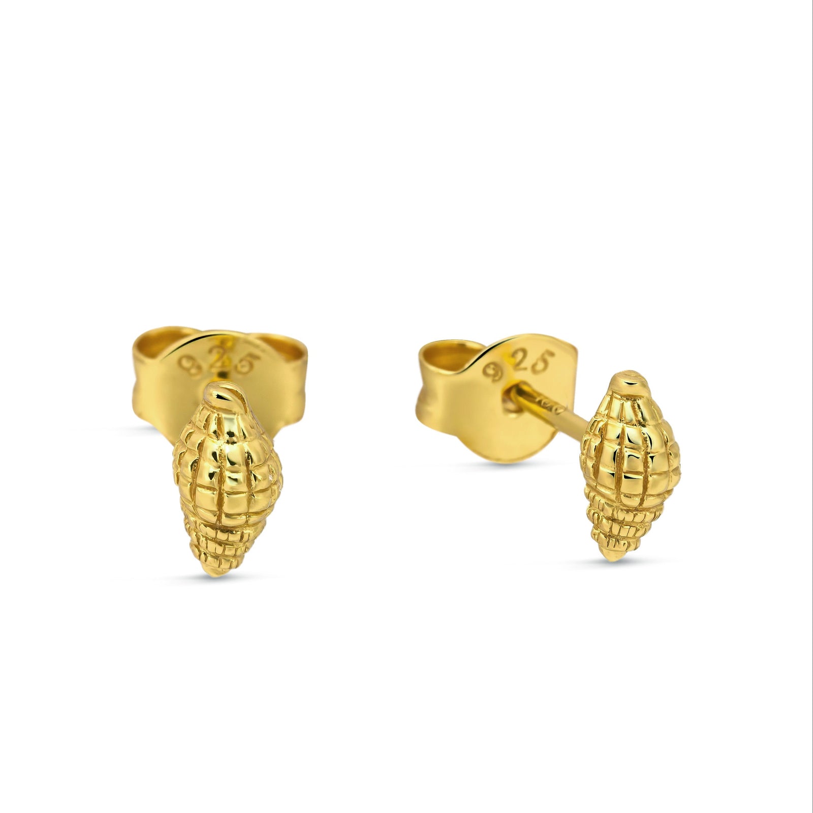 Spiral Shell Gold Studs