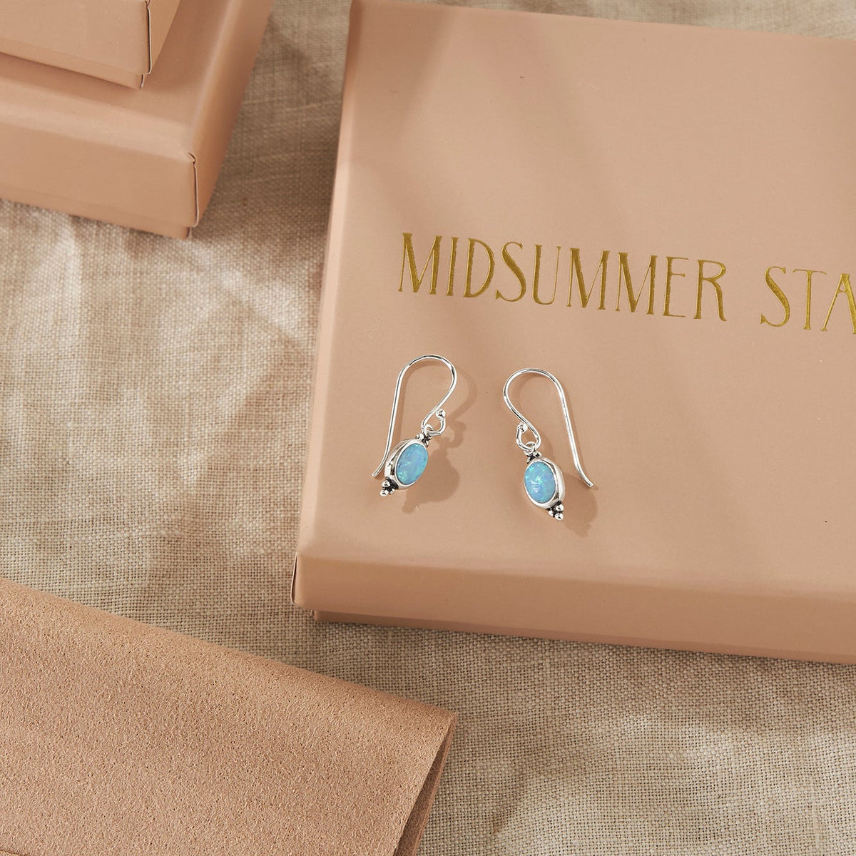 Moon Song Azure Opal Earrings
