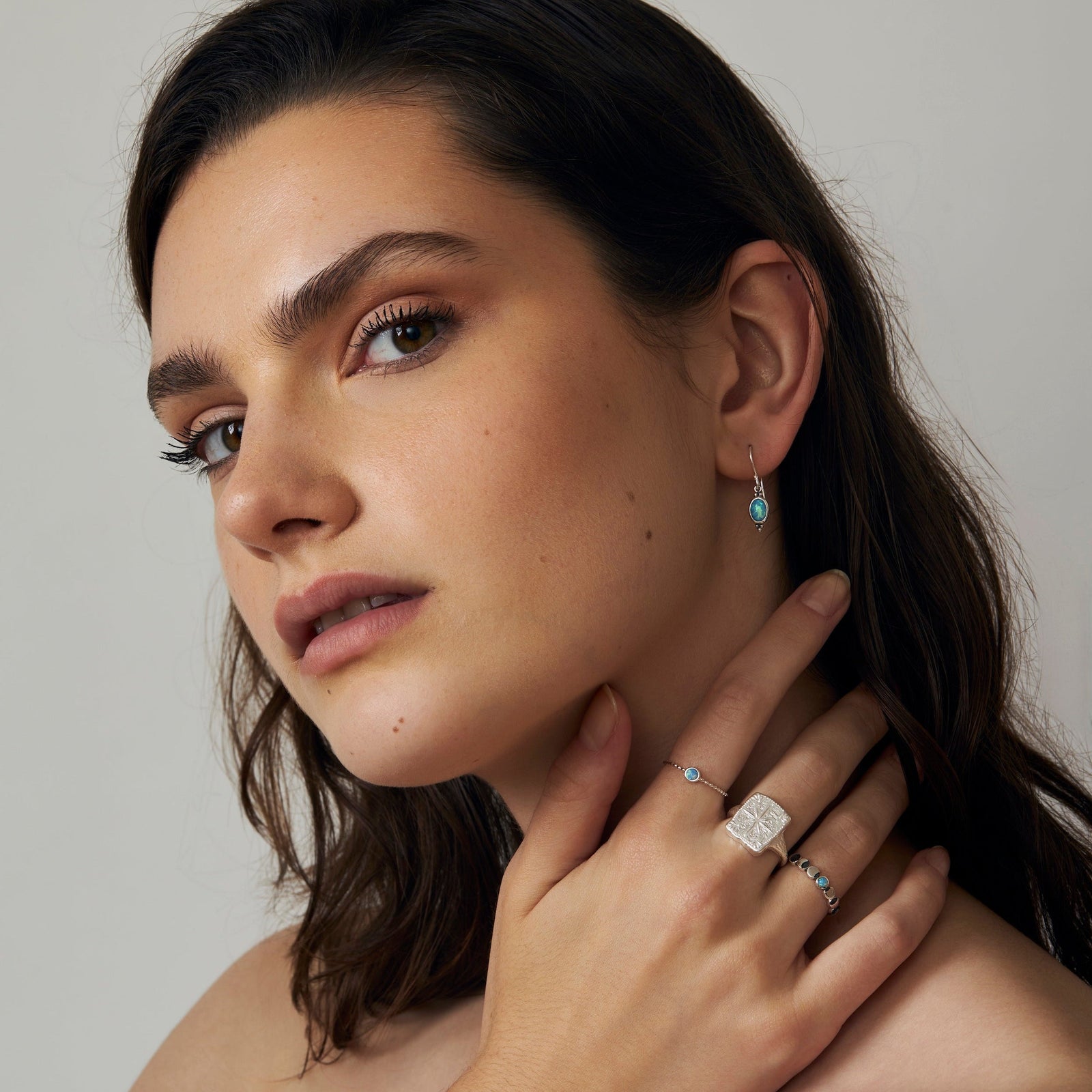 Halo Azure Opal Ring