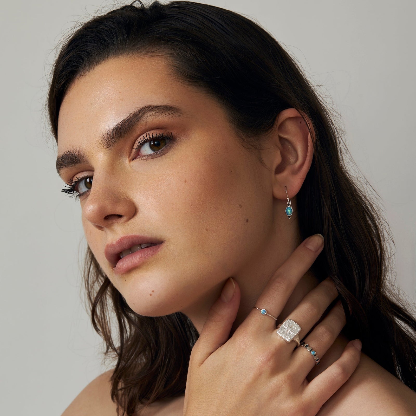 Lunar Phases Azure Opal Ring