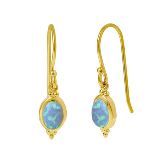 Moon Song Azure Opal Earrings Gold