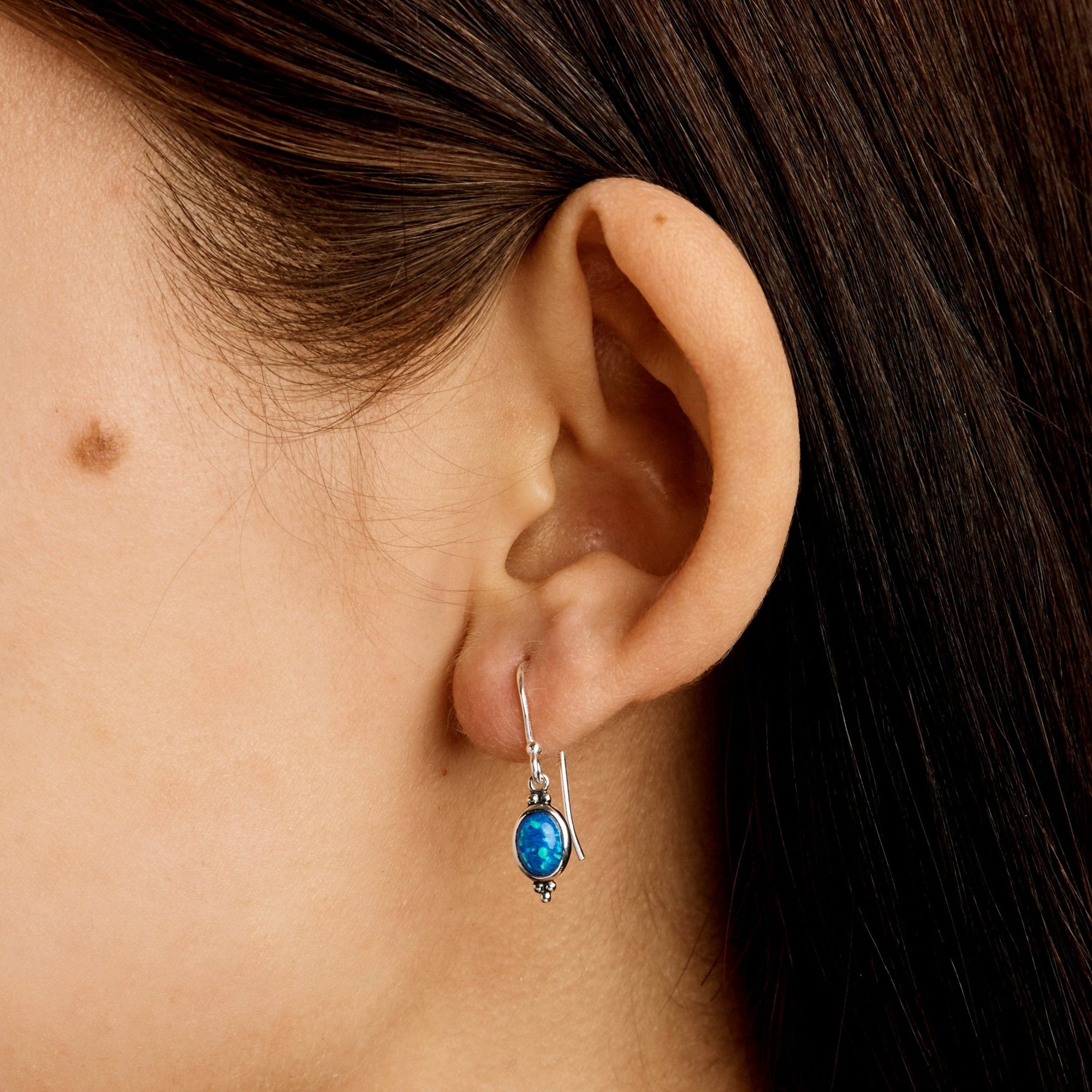 Moon Song Blue Opal Earrings