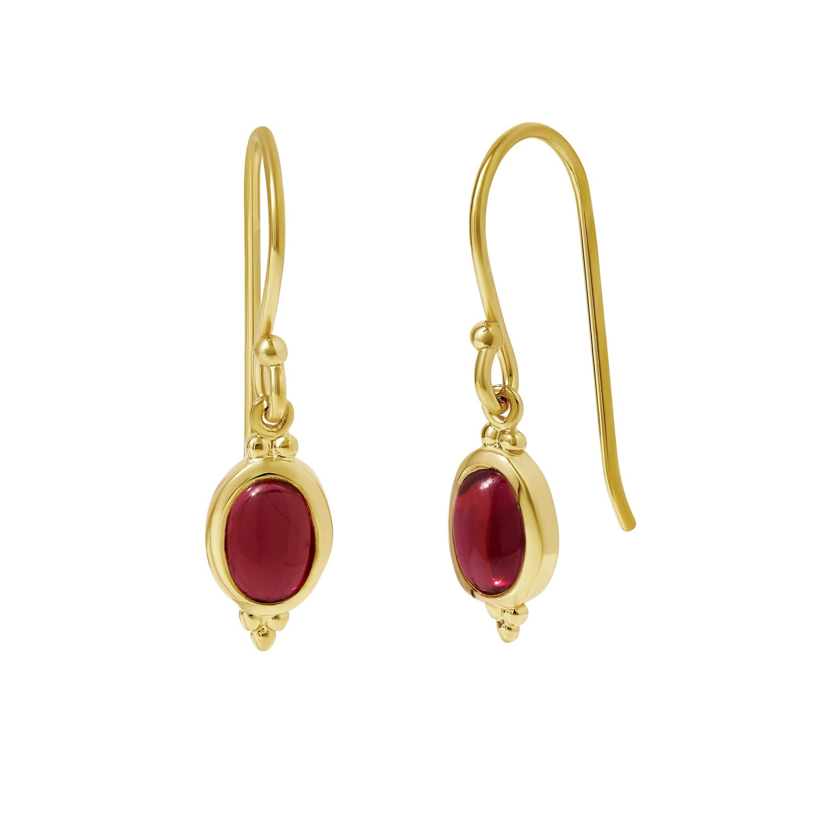 Moon Song Garnet Earrings Gold