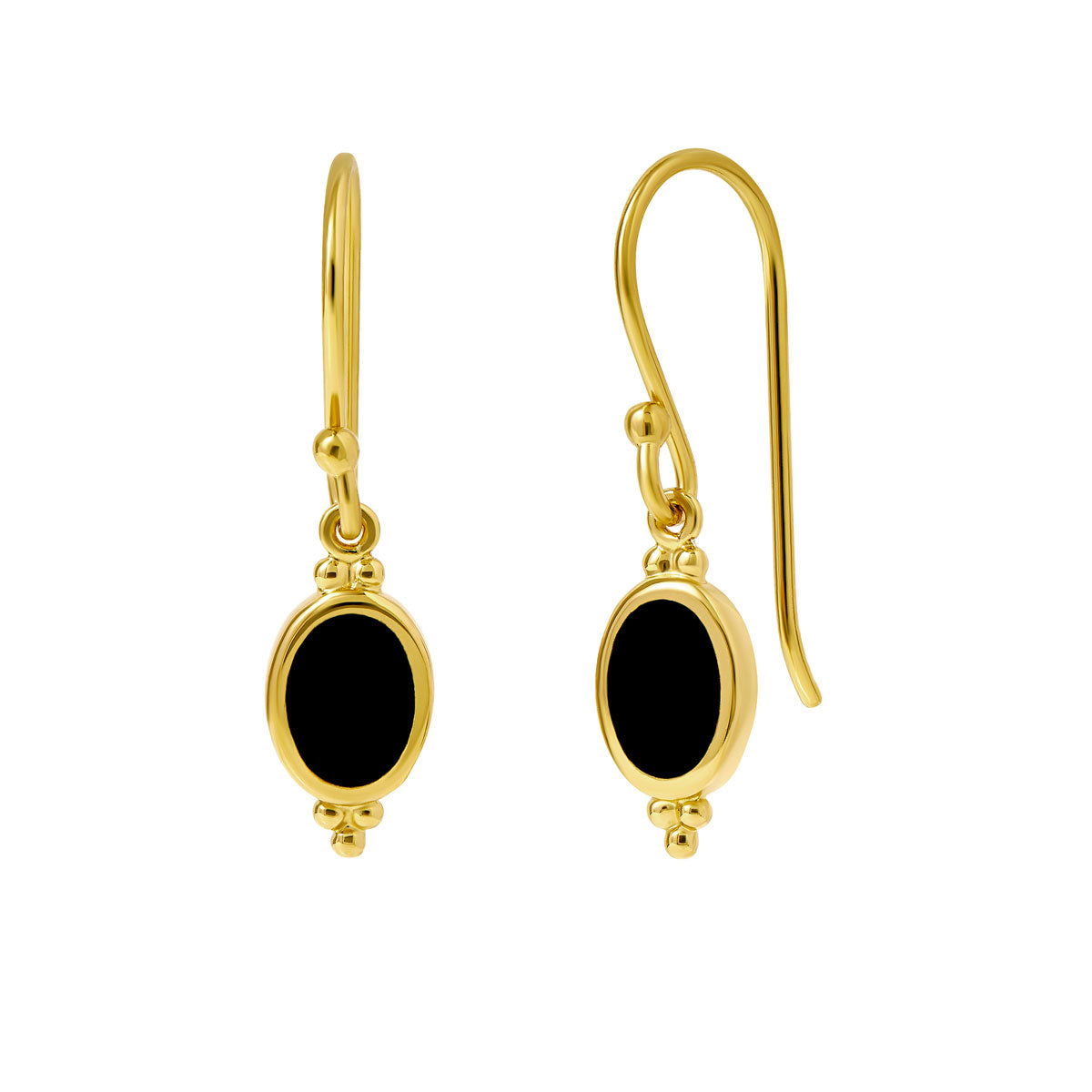 Moon Song Onyx Earrings Gold