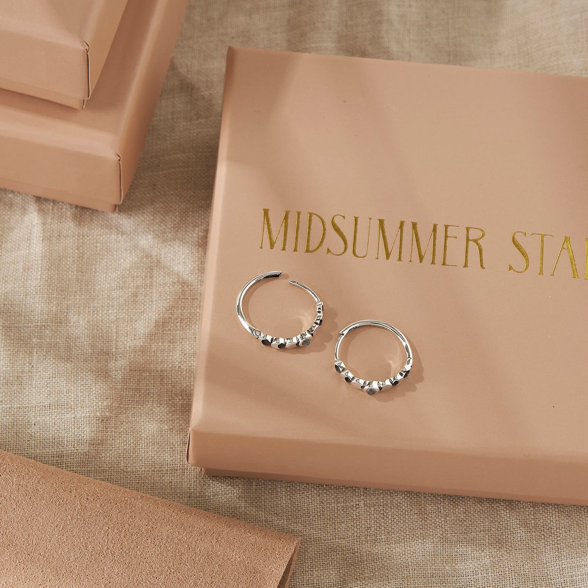 Lunar Phases Moonstone Huggies