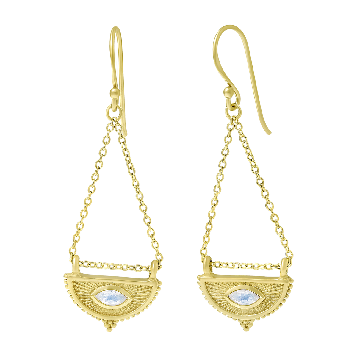 Soul Seer Moonstone Earrings Gold