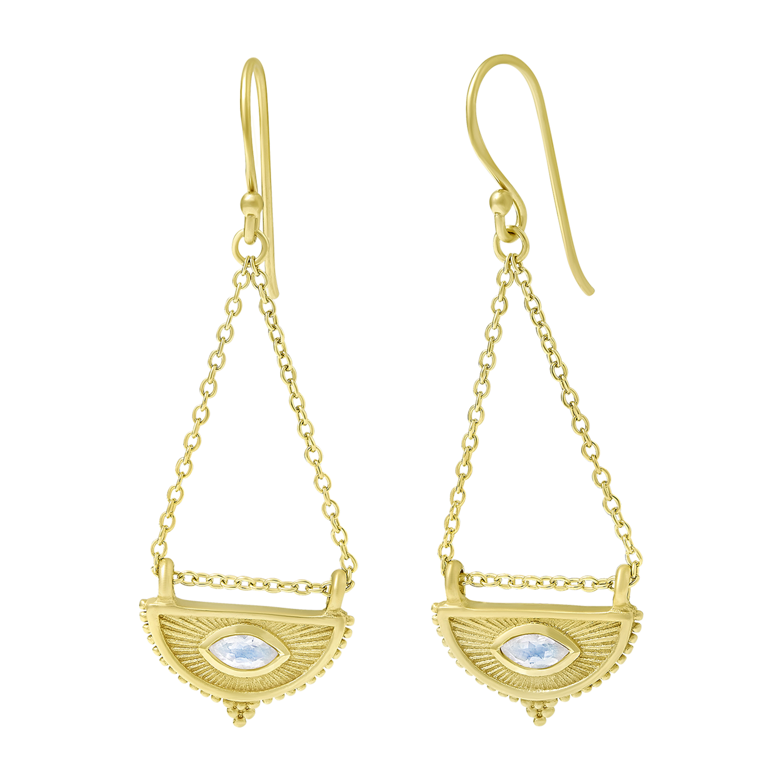 Soul Seer Moonstone Earrings Gold