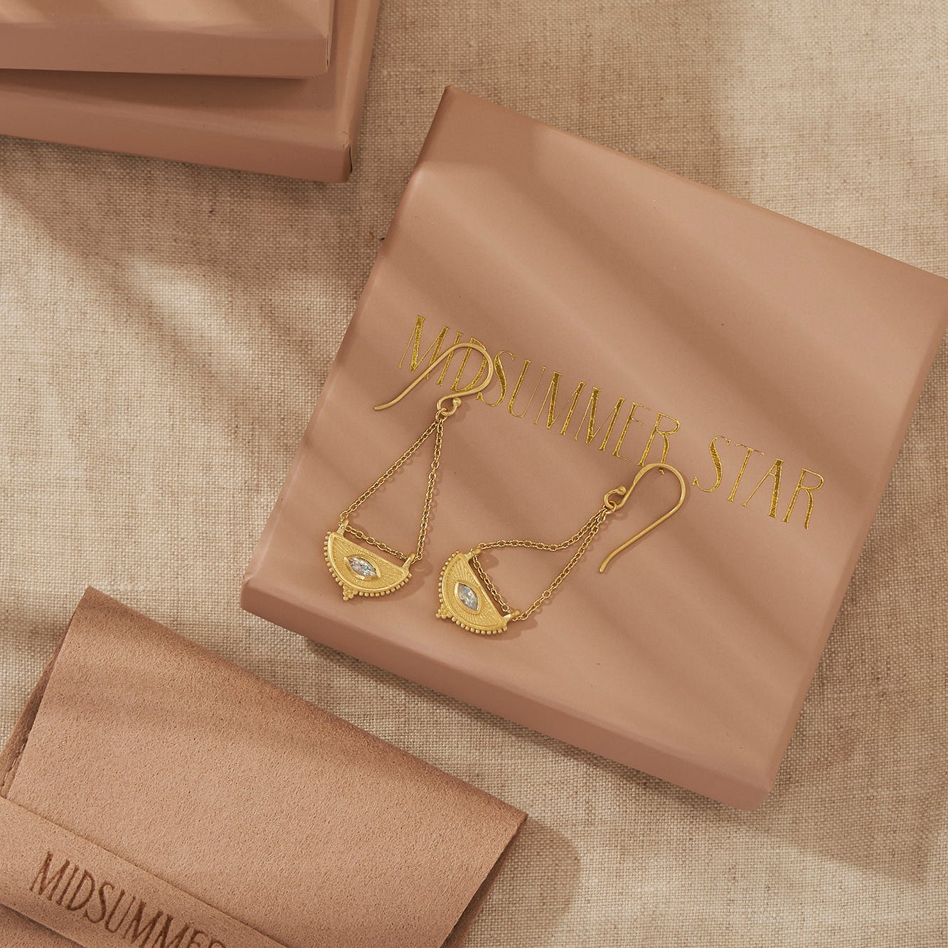 Soul Seer Moonstone Earrings Gold