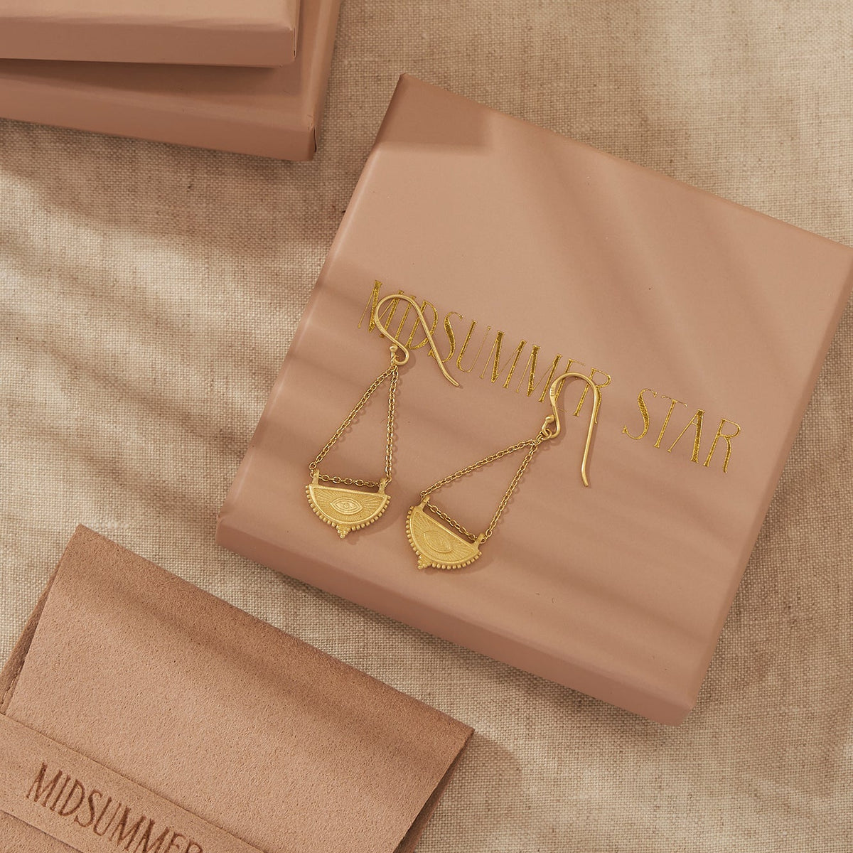 Soul Seer Moonstone Earrings Gold