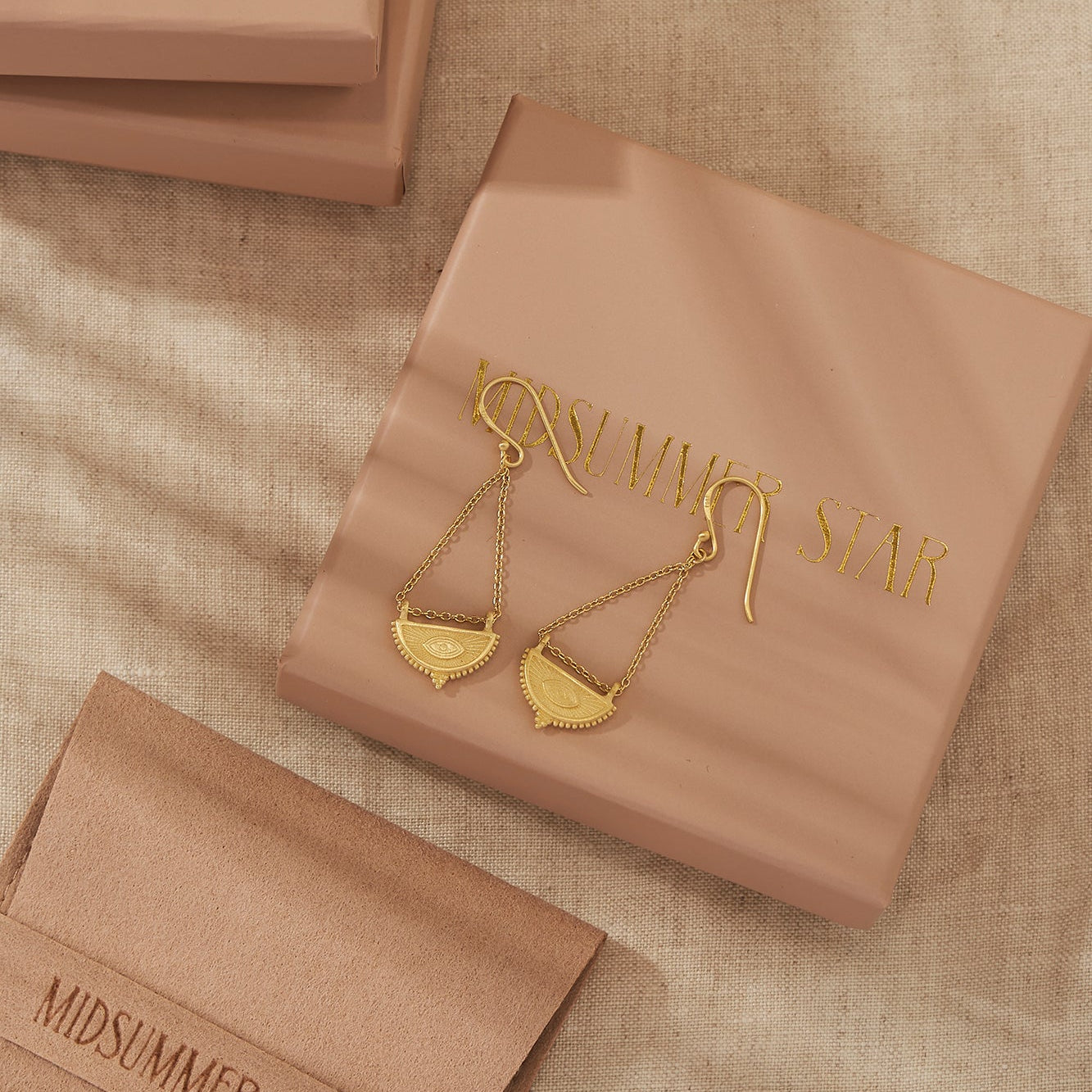 Soul Seer Moonstone Earrings Gold