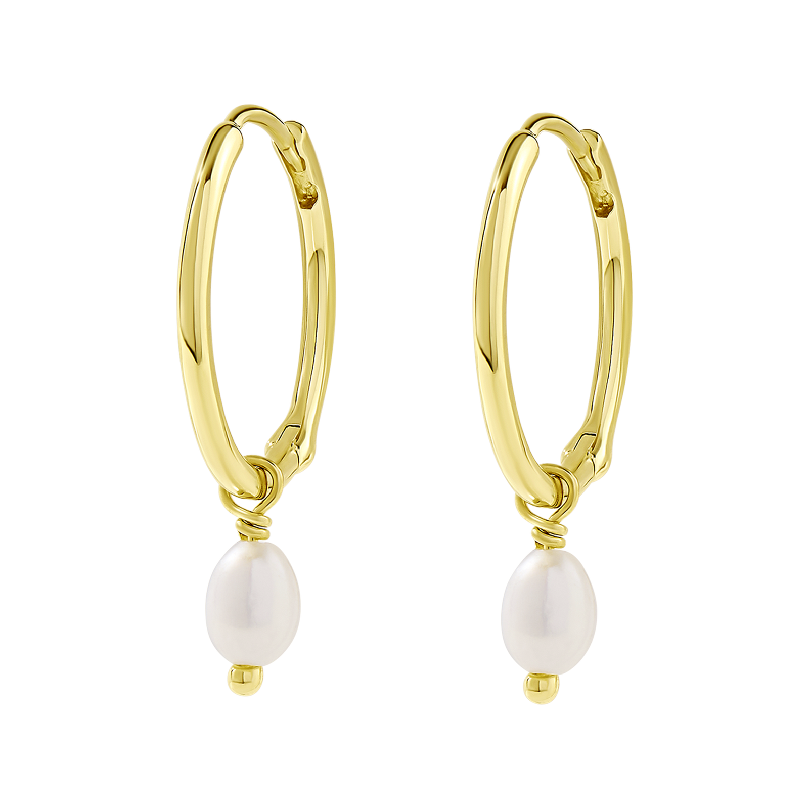 Dainty Pearl Huggies Gold